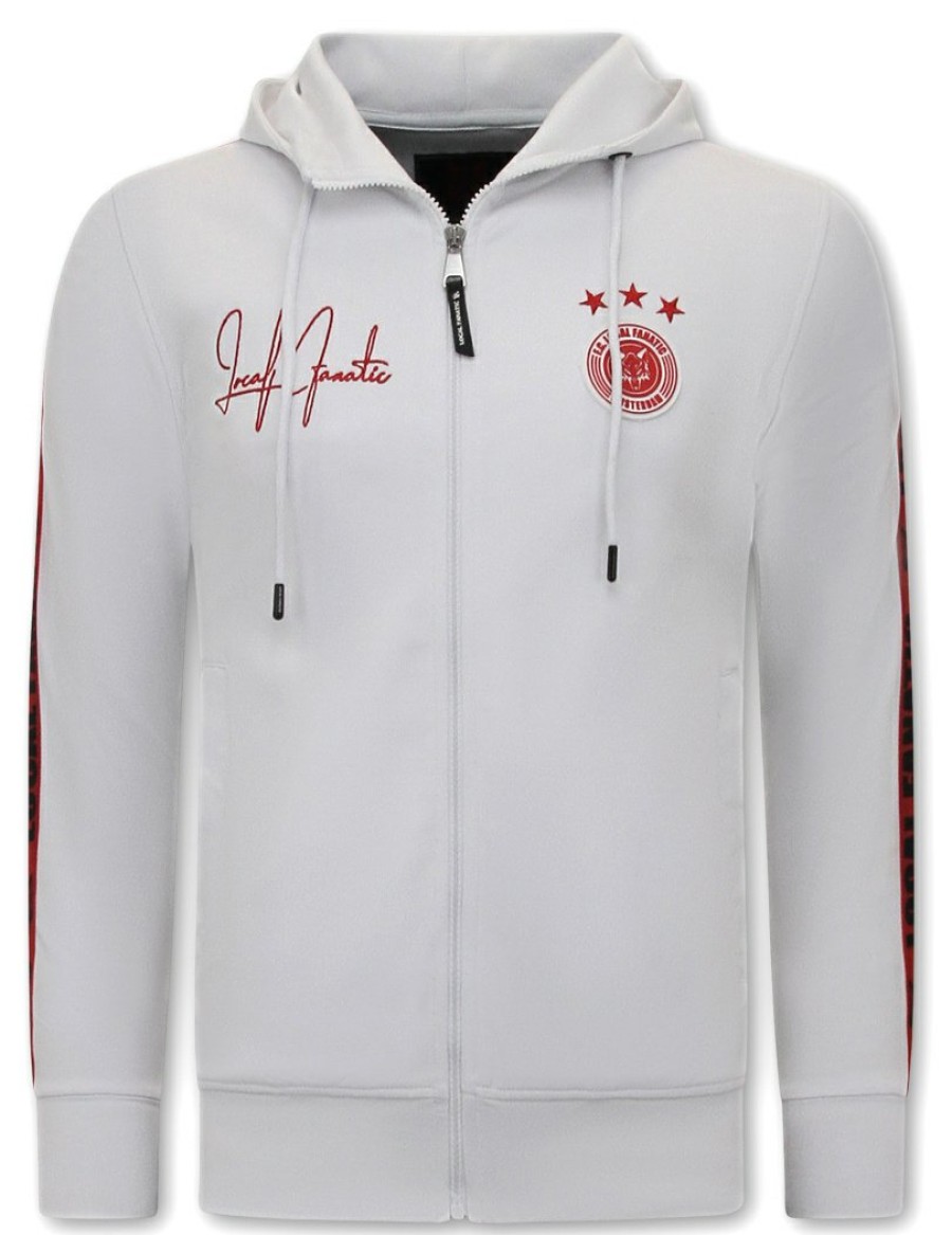 Chandals local fanatic | Chandal Hombres- Hooded Ribbon - Blanco / Rojo