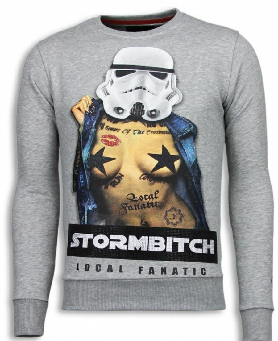 Sudaderas local fanatic | Sudadera Hombre - Stormbitch - Gris