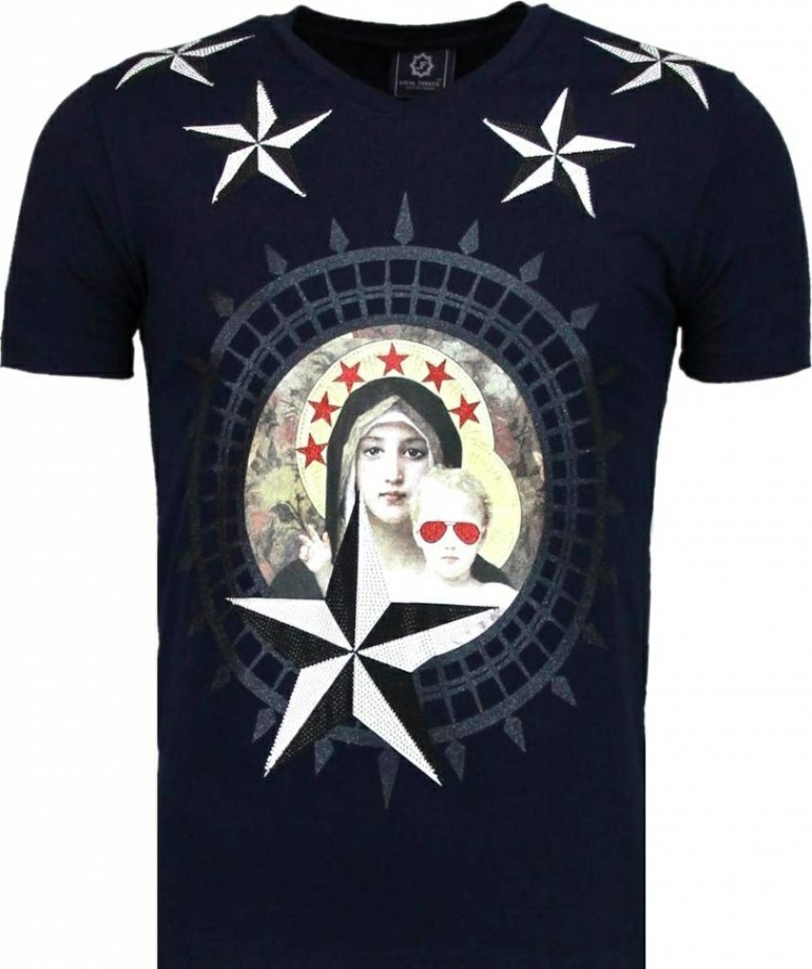 Camisetas local fanatic | Camiseta Hombre - Holy Mary - Azul