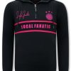 Sudaderas local fanatic | Hombres Con Capucha -Double Striped - Azul / Fucsia