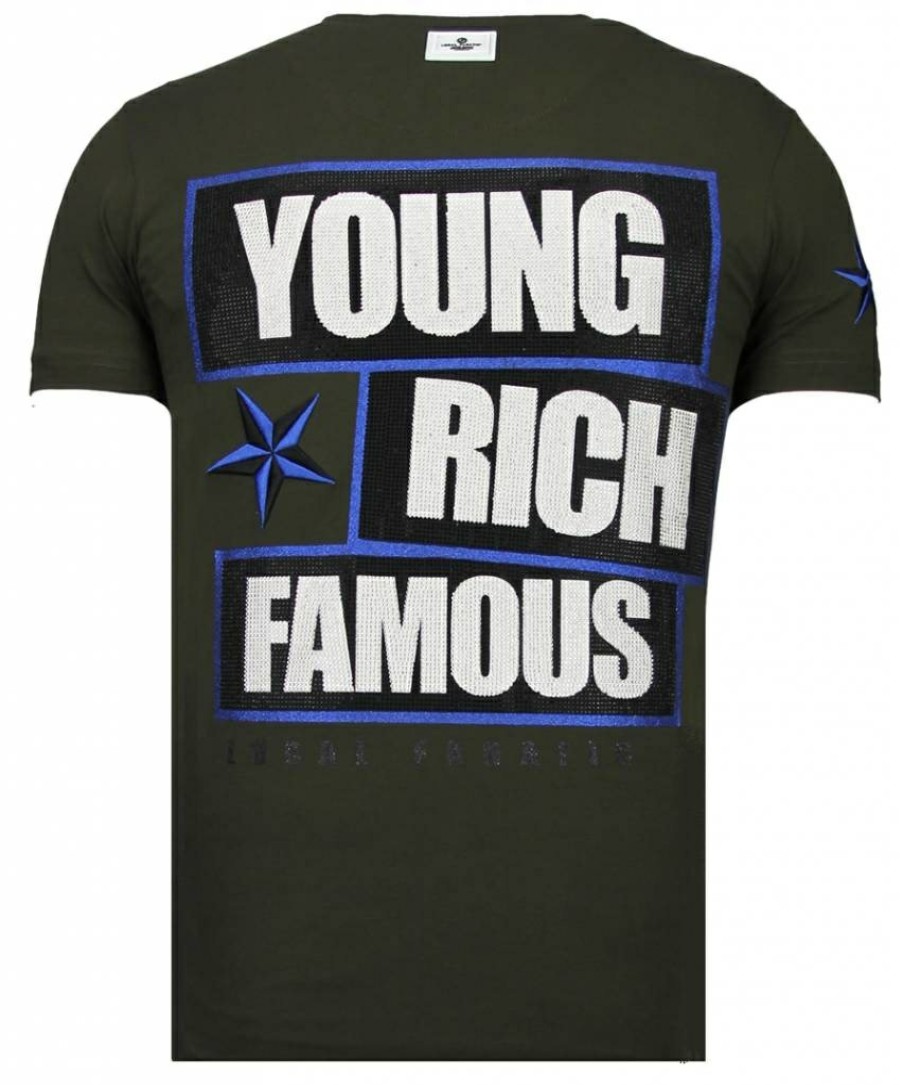 Camisetas local fanatic | Camiseta Hombre - Young Rich Famous - Verde