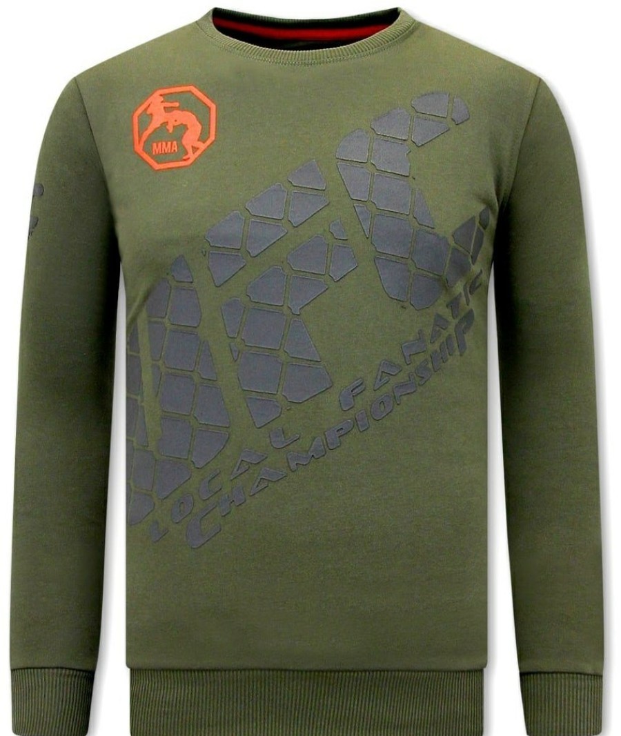 Sudaderas local fanatic | Sudadera Hombre - Ufc Wire Fence - Verde