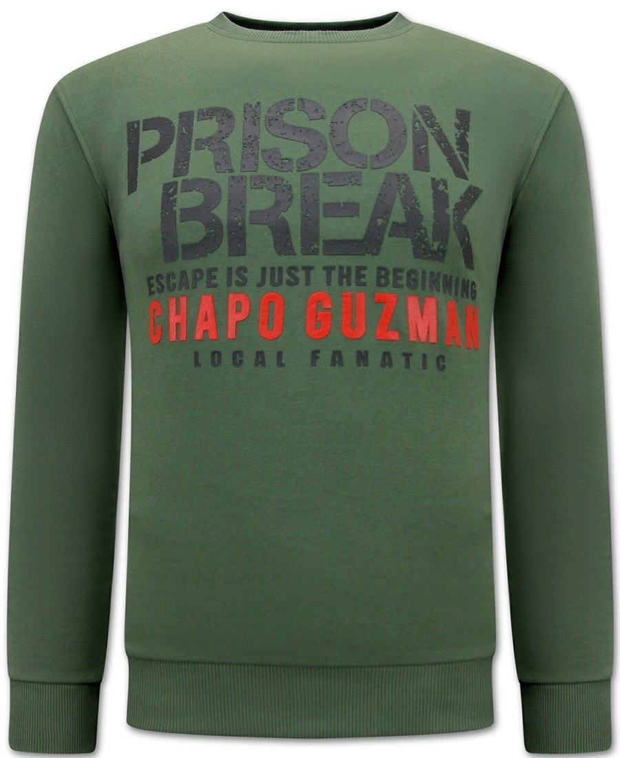 Sudaderas local fanatic | Sudadera Hombre - Chapo Guzman Prison Break – Verde