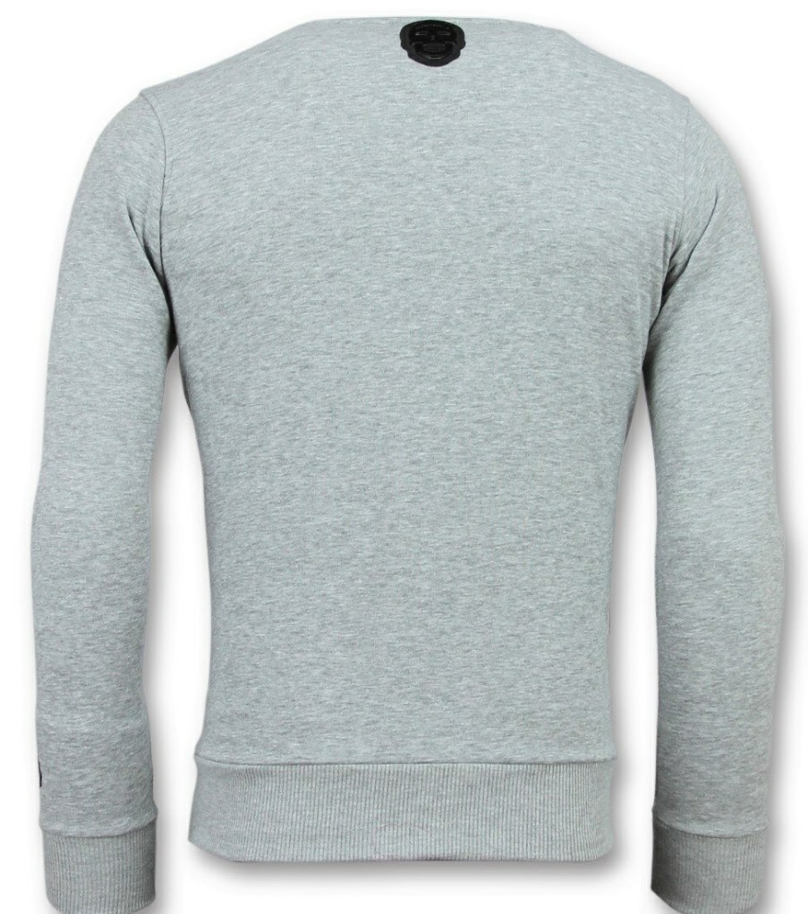 Sudaderas local fanatic | Sudadera Hombre - Greek Key Border - Gris