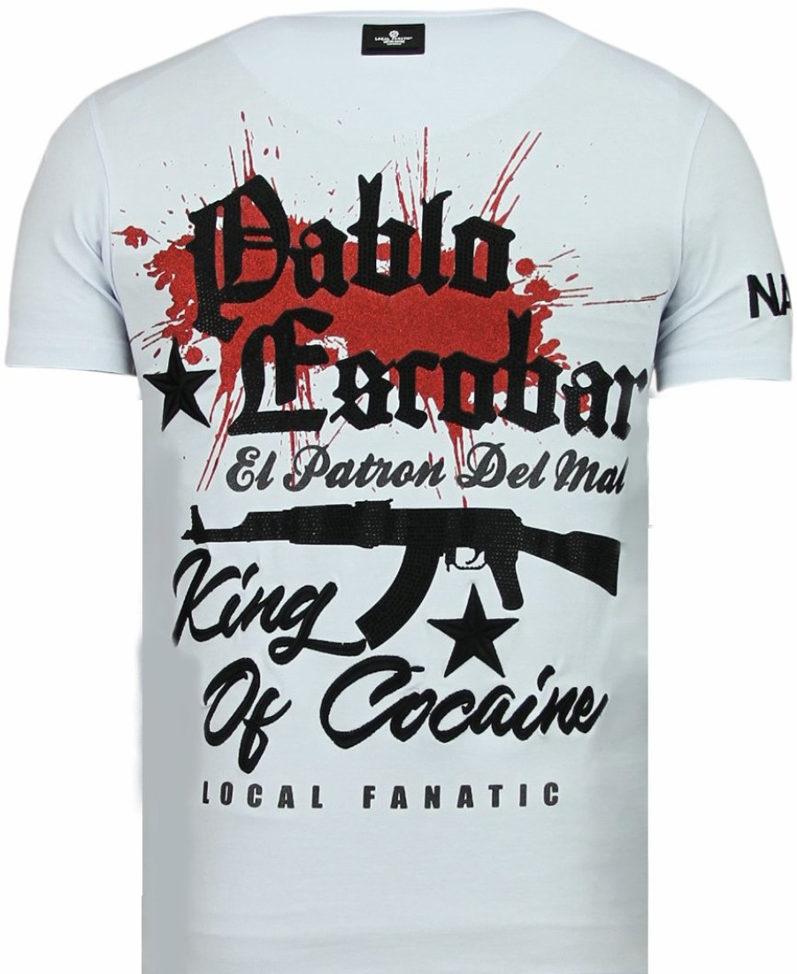 Camisetas local fanatic | Camiseta Hombre - El Patron Pablo Escobar - Blanco