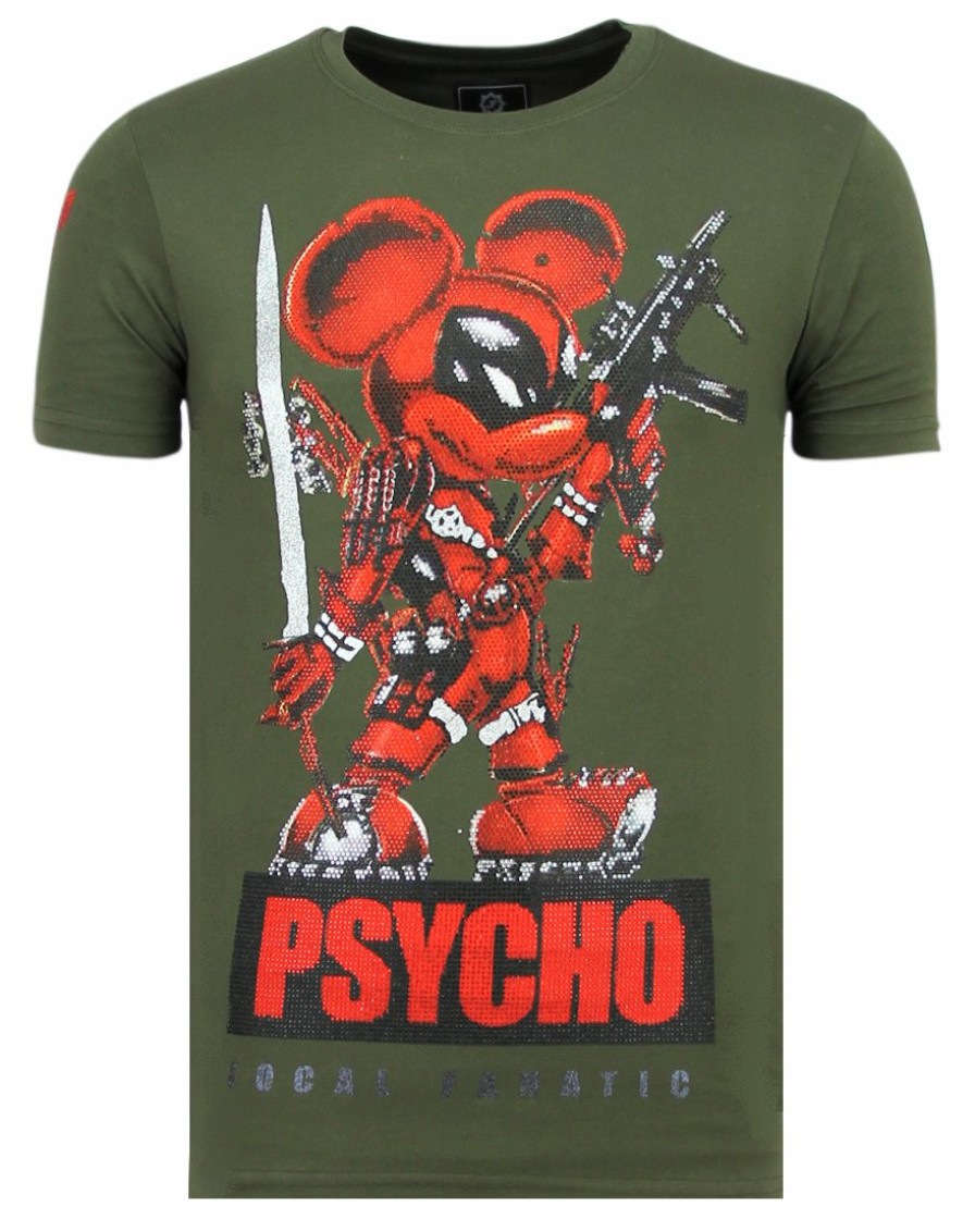 Camisetas local fanatic | Camiseta Hombre - Psycho Mouse - Verde