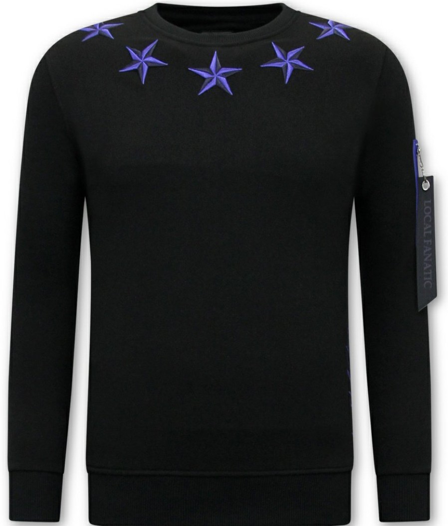 Sudaderas local fanatic | Sudadera Hombre - Royal Stars - Negro / Azul