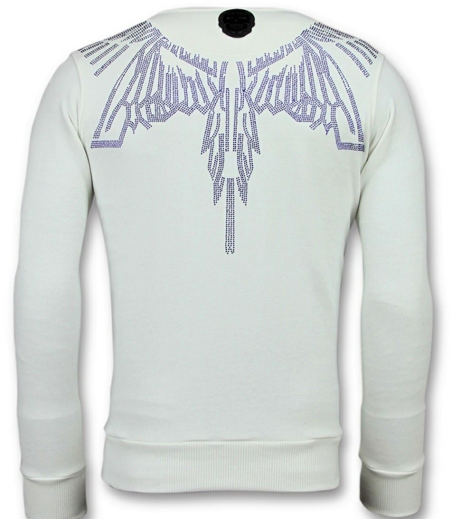 Sudaderas local fanatic | Sudadera Hombre - Rhinestone Eagle- Blanco