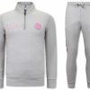 Chandals local fanatic | Chandal Hombres- Hoodless Half Zipper - Gris / Rosa