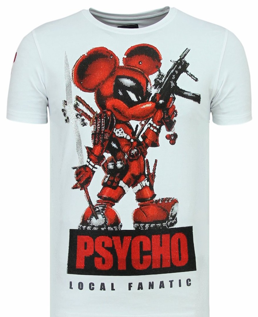 Camisetas local fanatic | Camiseta Hombre - Psycho Mouse - Blanco