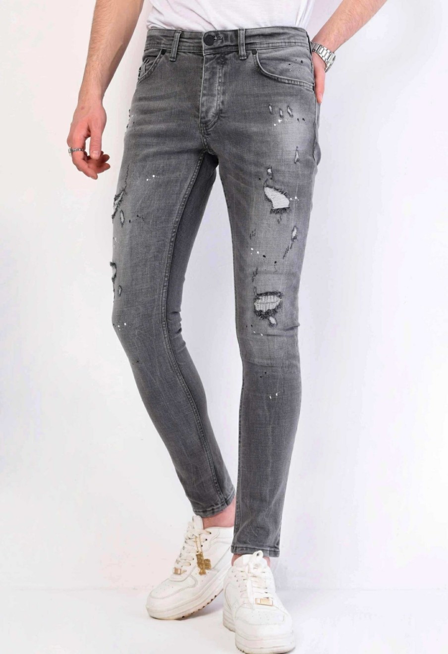 Vaqueros local fanatic | Jeans Hombre - Slim Fit - 1064 -Gris