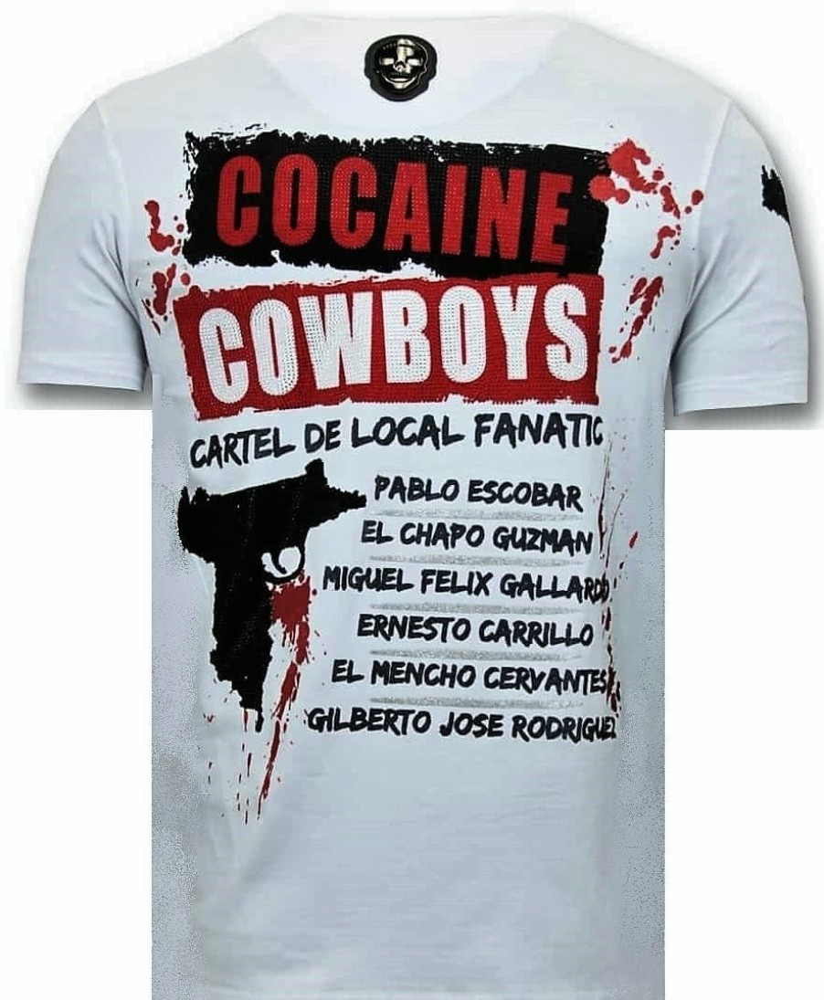 Camisetas local fanatic | Camiseta Hombre - Los Jefes De Narcos - Blanco