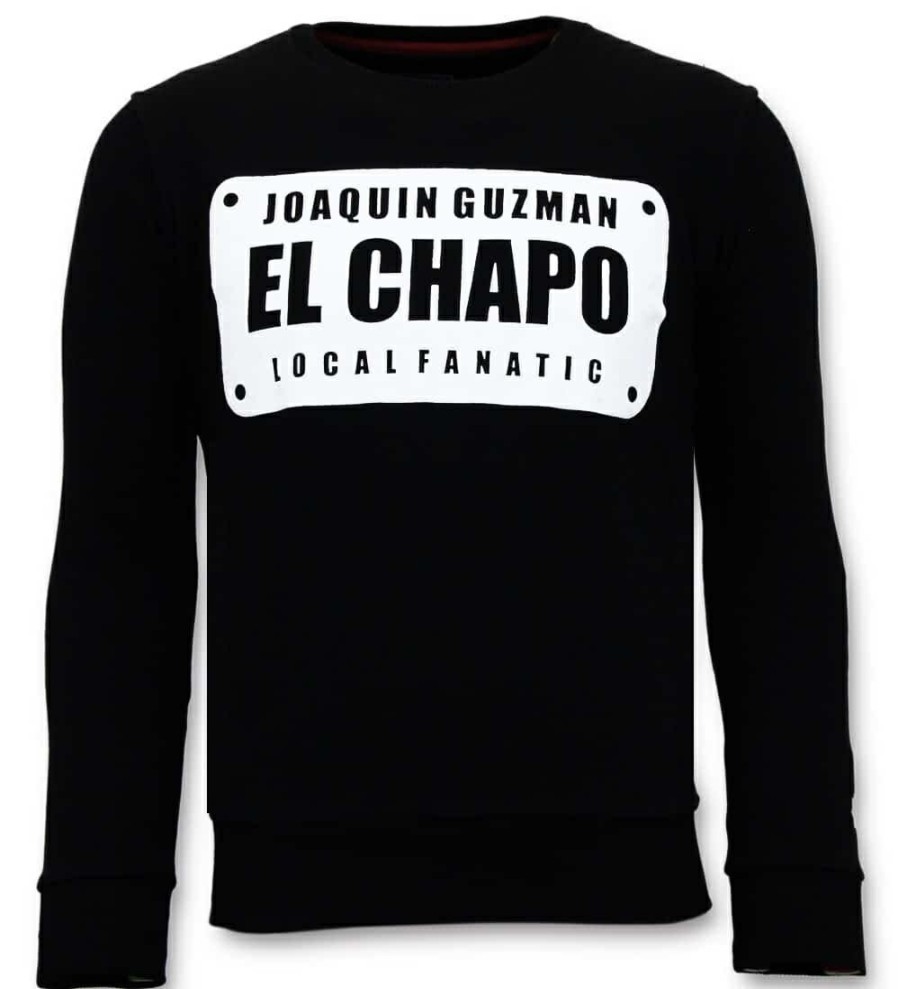 Sudaderas local fanatic | Sudadera Hombre - Joaquin Guzman El Chapo - Negro