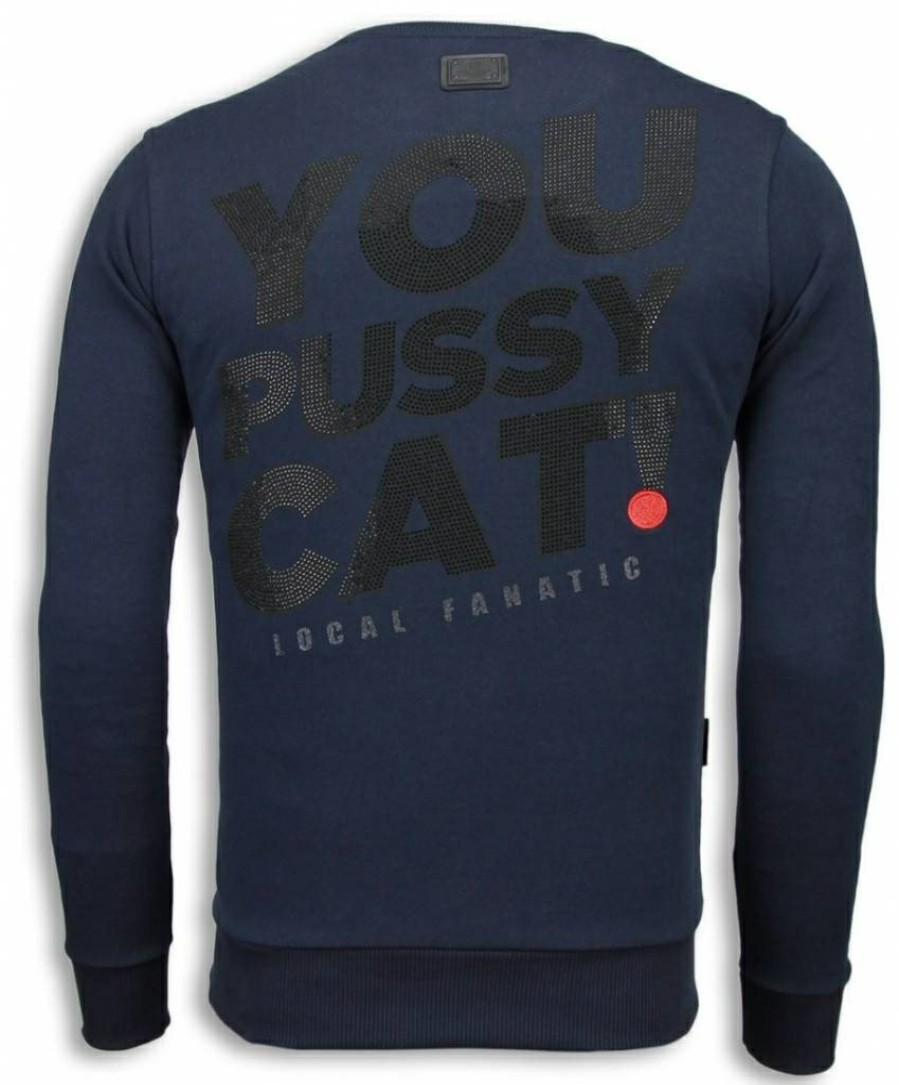 Sudaderas local fanatic | Sudadera Hombre - Pussy Cat - Azul