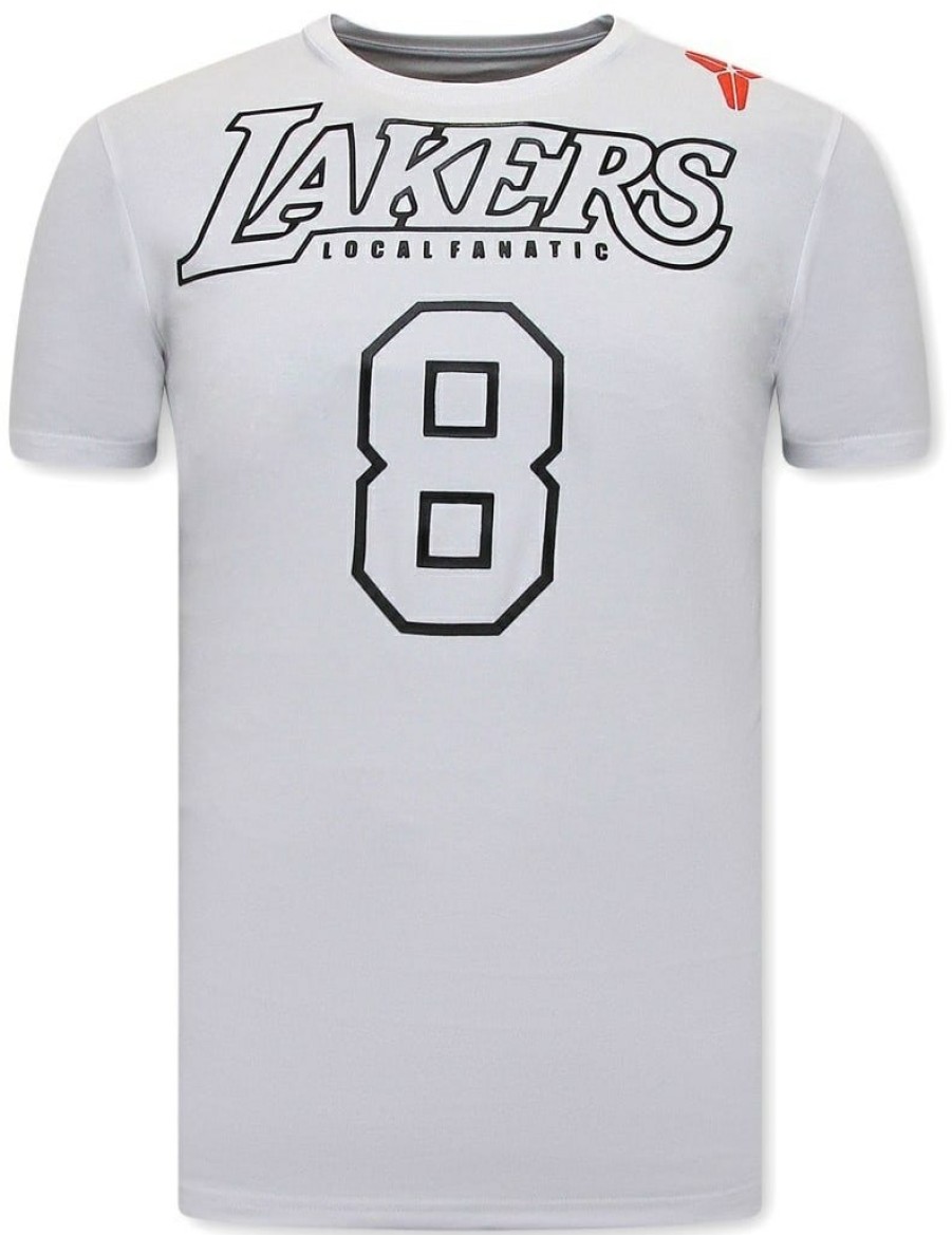 Camisetas local fanatic | Camiseta Hombre - Lakers Bryant 8 - Blanco