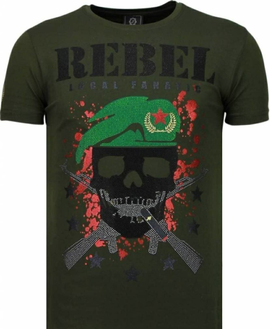 Camisetas local fanatic | Camiseta Hombre - Skull Rebel - Verde