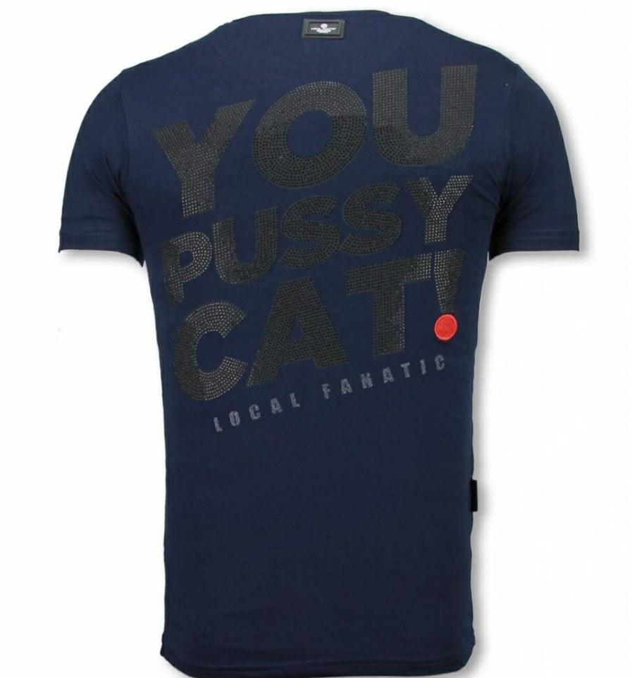 Camisetas local fanatic | Camiseta Hombre - Pussy Cat - Azul