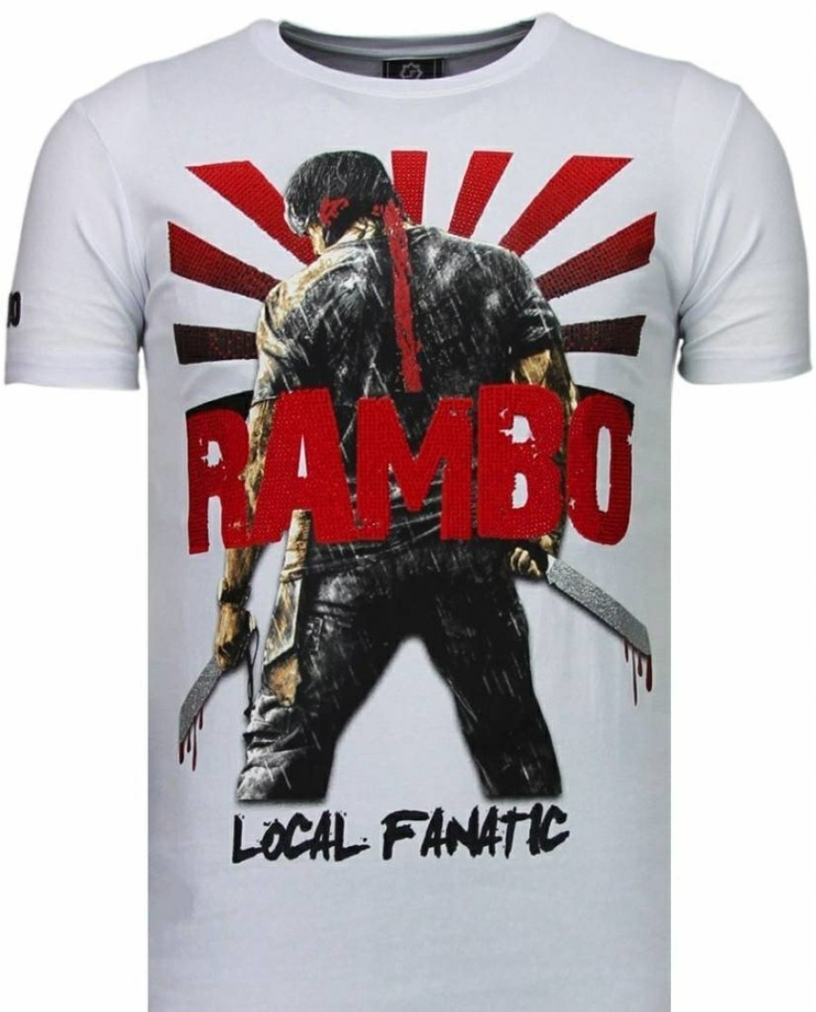 Camisetas local fanatic | Camiseta Hombre - Rambo - Blanco