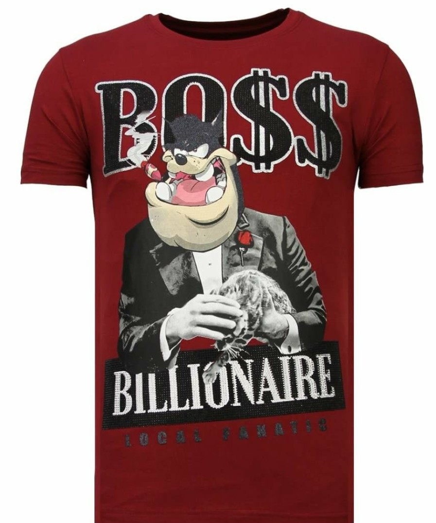 Camisetas local fanatic | Camiseta Hombre - Billionaire Boss - Burdeos