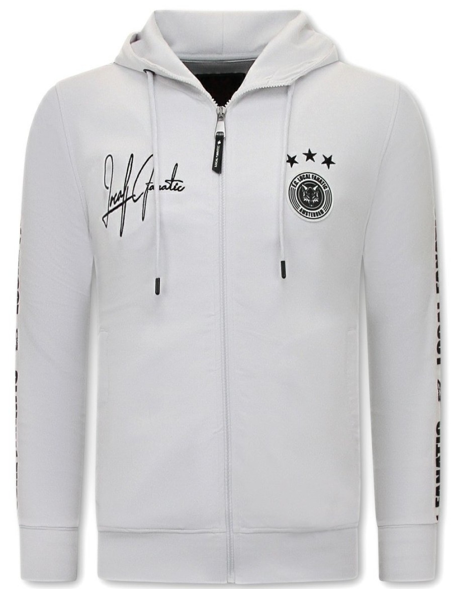 Chandals local fanatic | Chandal Hombres- Hooded Ribbon - Blanco / Negro