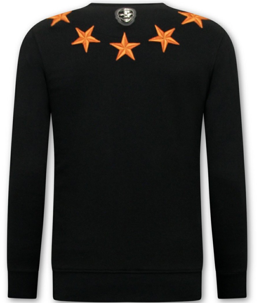 Sudaderas local fanatic | Sudadera Hombre - Royal Stars - Negro / Naranja