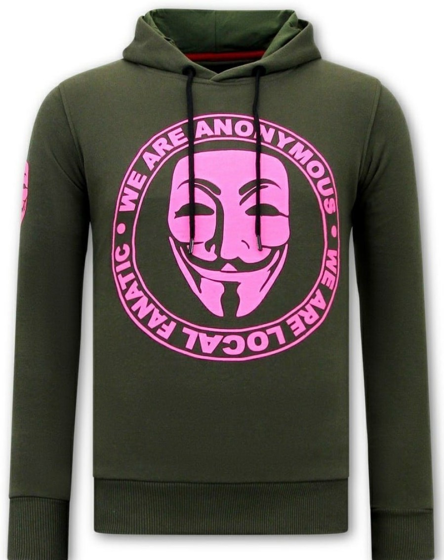 Sudaderas local fanatic | Hombres Con Capucha - We Are Anonymous - Verde