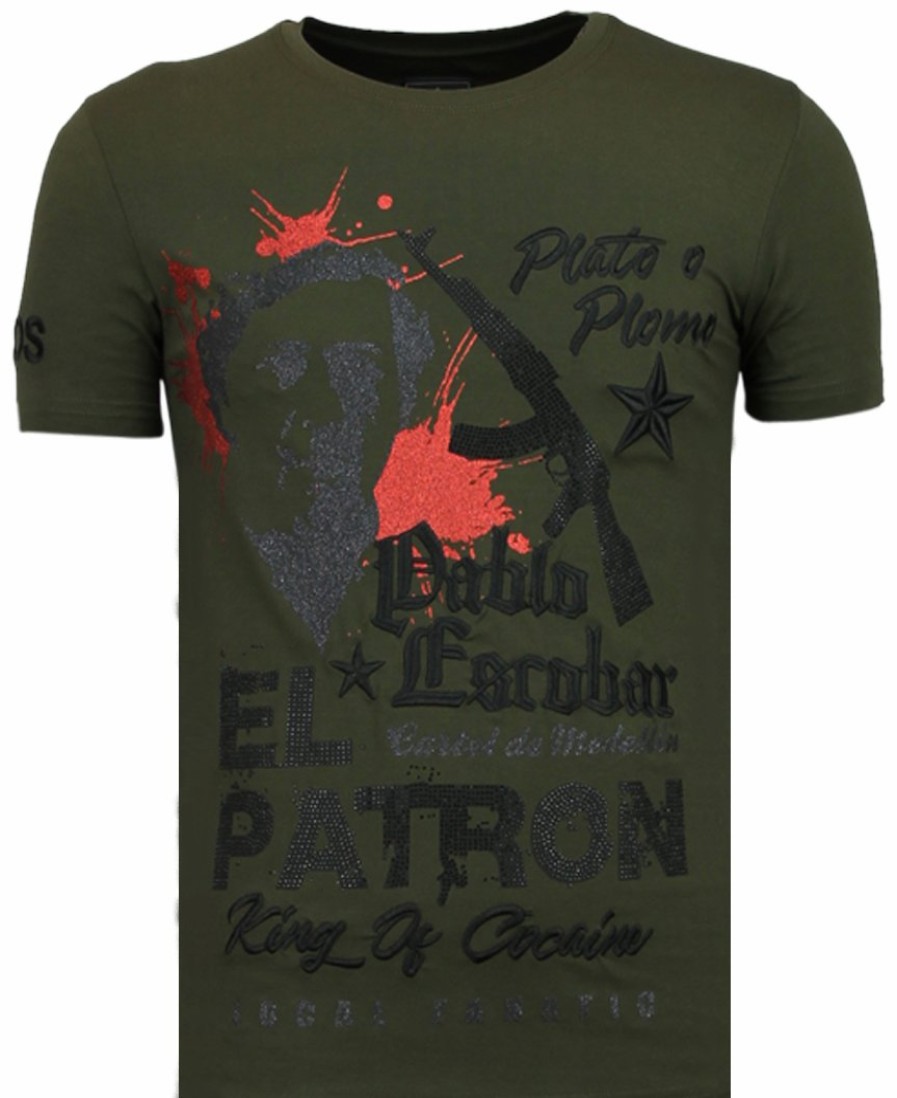 Camisetas local fanatic | Camiseta Hombre - El Patron Pablo Escobar - Verde