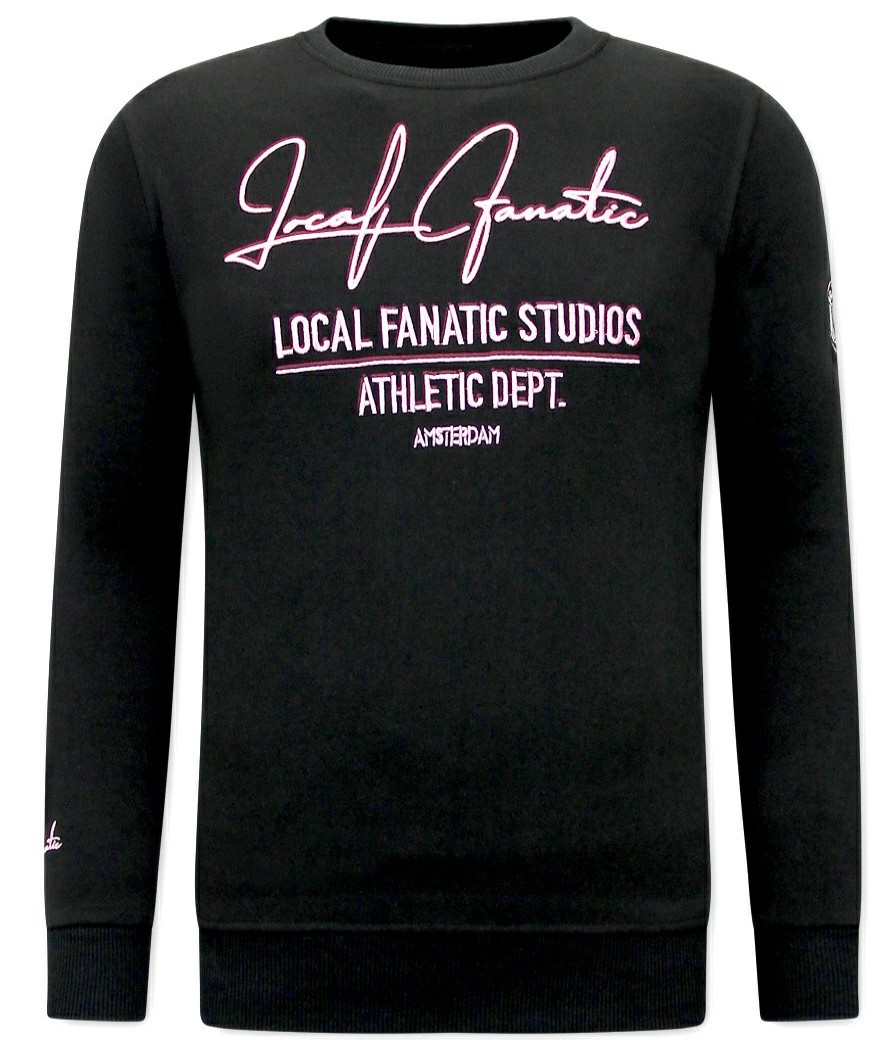 Sudaderas local fanatic | Sudadera Hombre - Athletic Dept. - Negro / Rosa