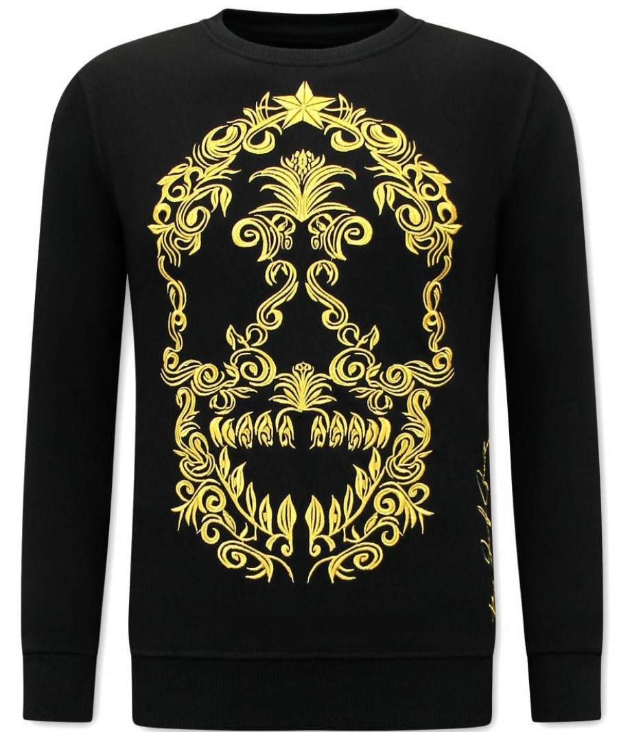 Chandals local fanatic | Chandal Hombres- Golden Skull Embroidery - Negro