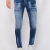 Vaqueros local fanatic | Paint Splash Ripped Jeans Hombre - Slim Fit -1071- Azul