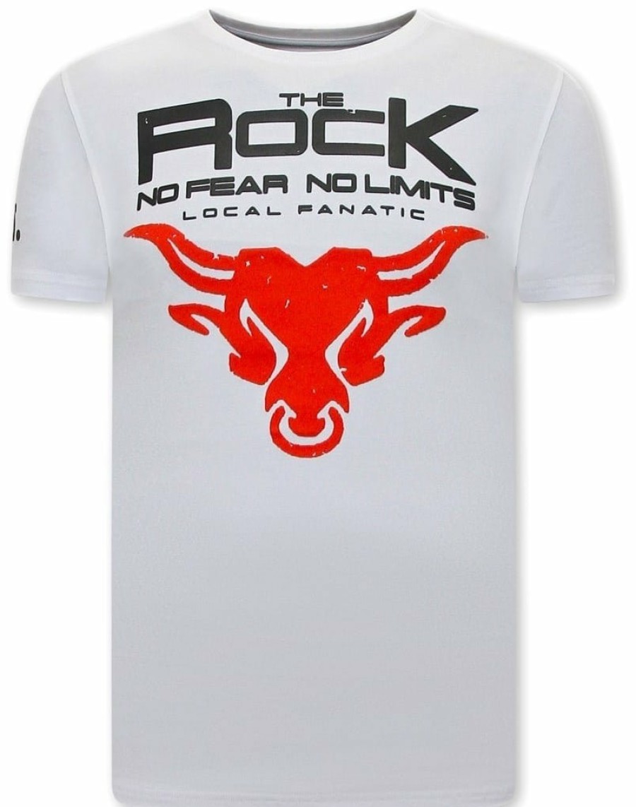 Camisetas local fanatic | Camiseta Hombre - The Rock - Blanco