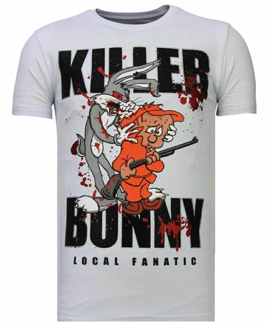 Camisetas local fanatic | Camiseta Hombre - Killer Bunny - Blanco